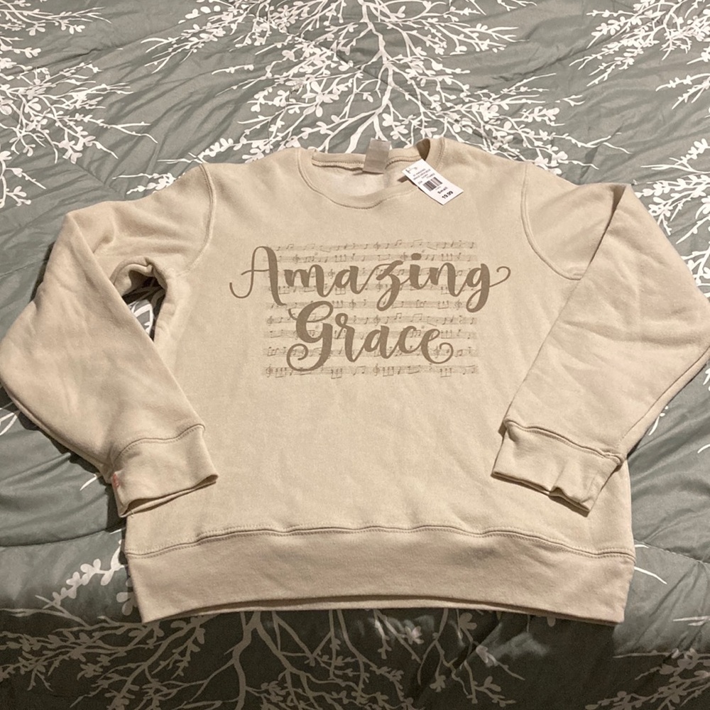 Amazing Grace Crewneck Ivory Sweatshirt. Size Small. Sweatshirt is BNWT.